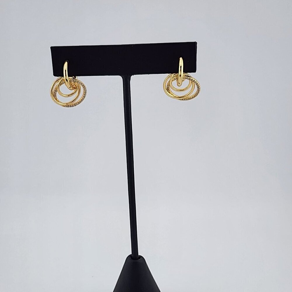 Brand New Brazilian 18k Gold Filled Round Earrings